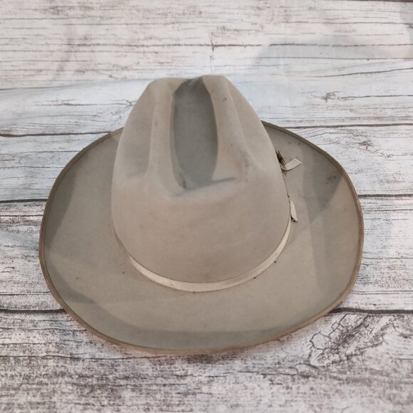 Vintage Royal Stetson Open Road Beige Felt Cowboy Hat – Men’s - Picture 6 of 10